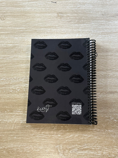 Black Lips on Charcoal Notebook