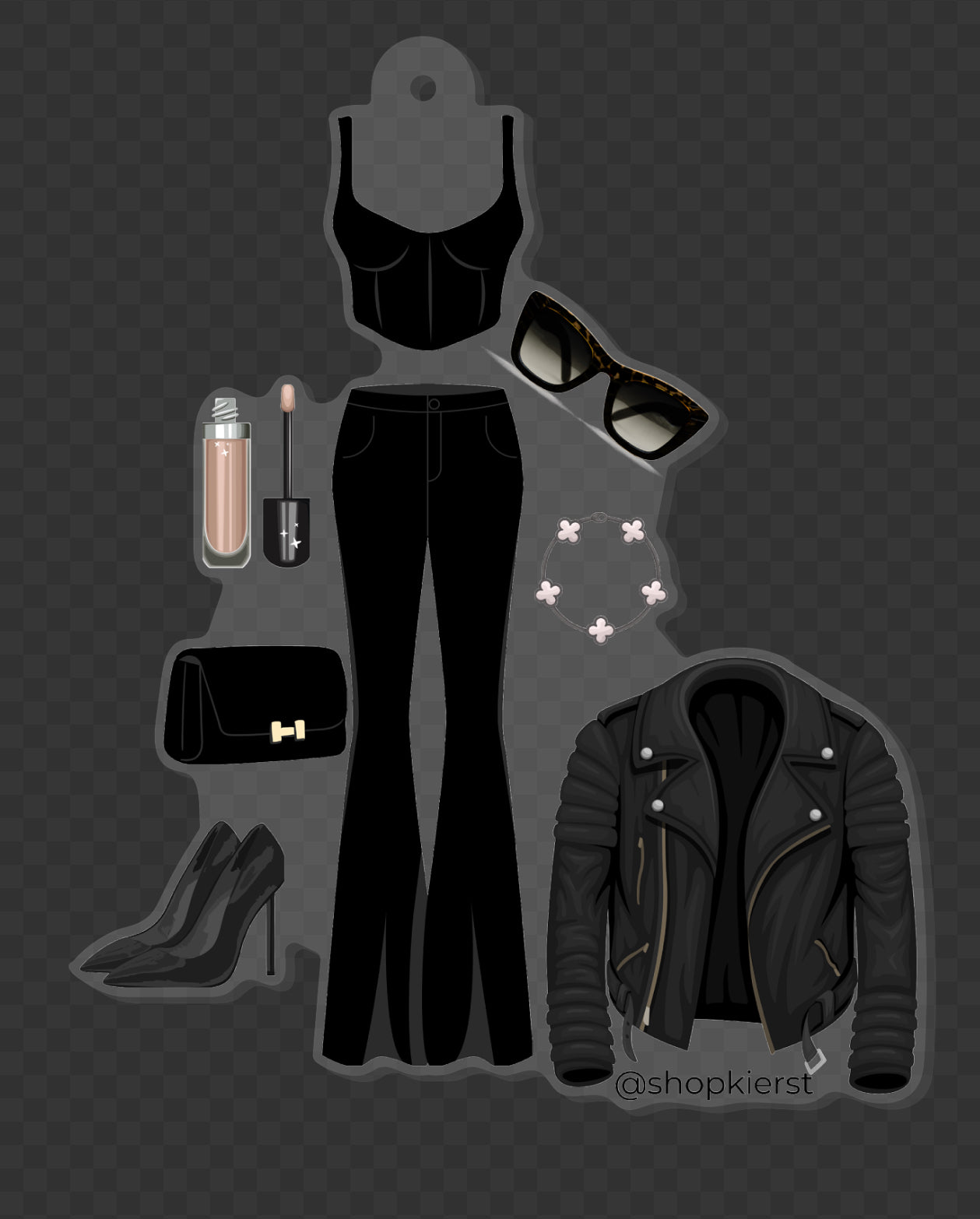 Edgy Chic OOTD Ornament + Keychain