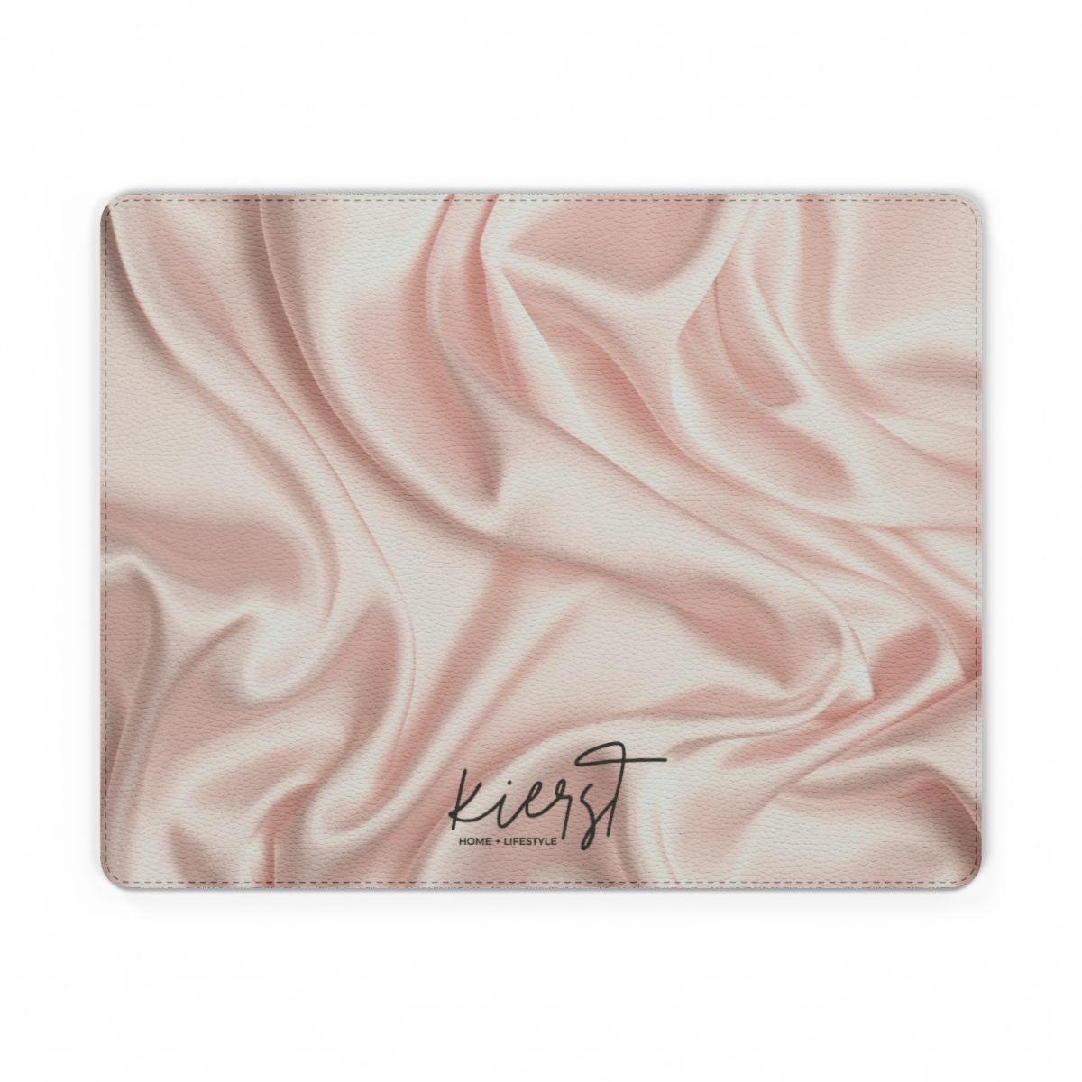 Pink Silk Print Faux Leather Mouse Mat