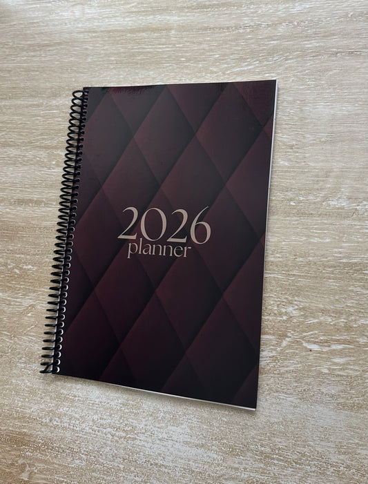 2026 Lifestyle Planner - Signature Velvet Noir Lattice