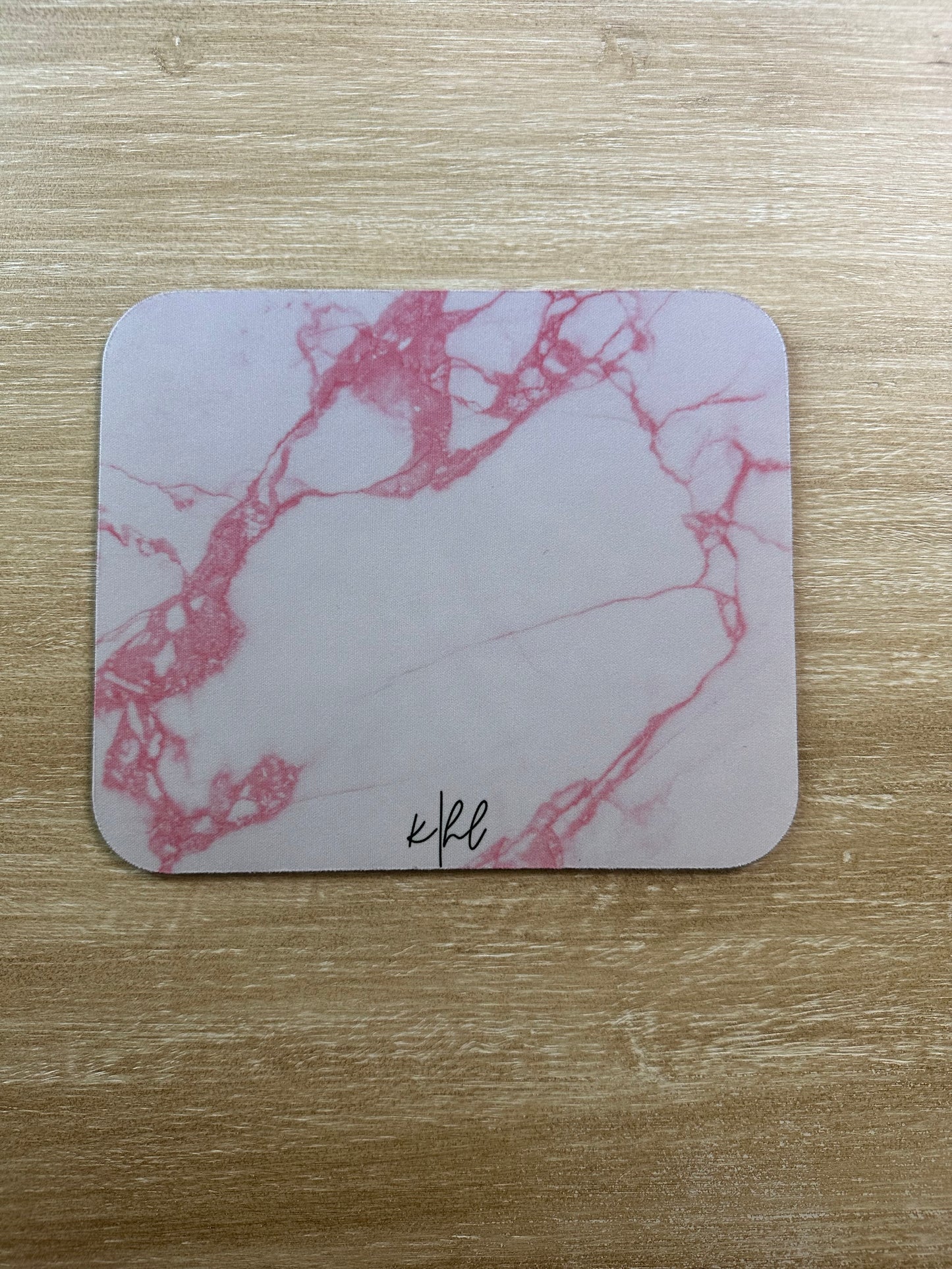 Pink + White Marble Mouse Pad