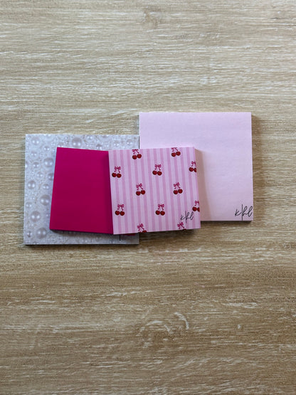 Cherries on Pink Stripes Post-it® Note Pad