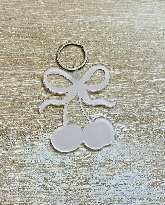 Cherry Stem Bow Ornament + Keychain (Signature Pink)