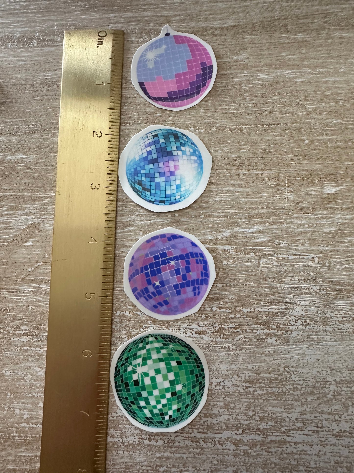 Large colorful disco ball temporary tattoos