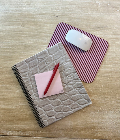 Pink + Red Stripe Mouse Pad