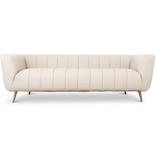 LaMattina Genuine Italian Leather Channel Tufted Sofa