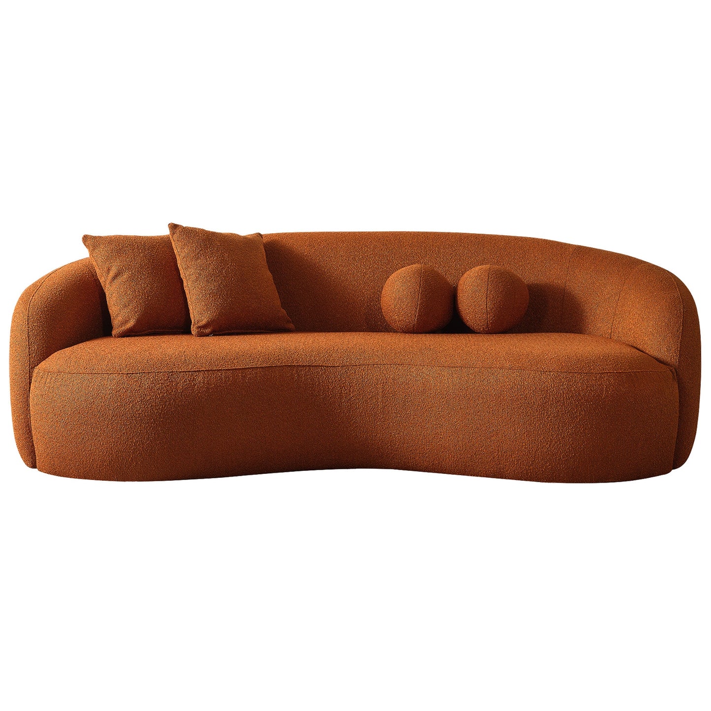 Drake Japandi Style Curvy Boucle Sofa