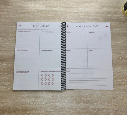 2026 Lifestyle Planner - Signature Pink and Velvet Noir Stripes