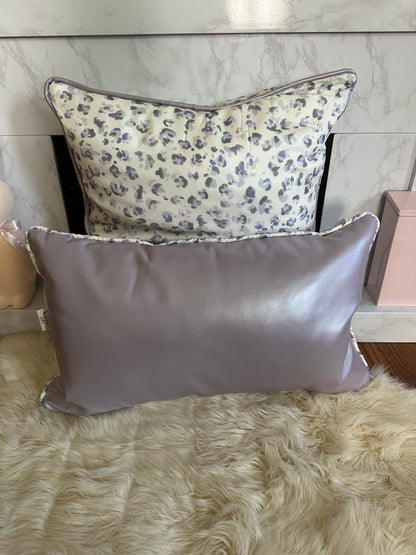 Lilac Pearl Faux Leather Throw Pillows