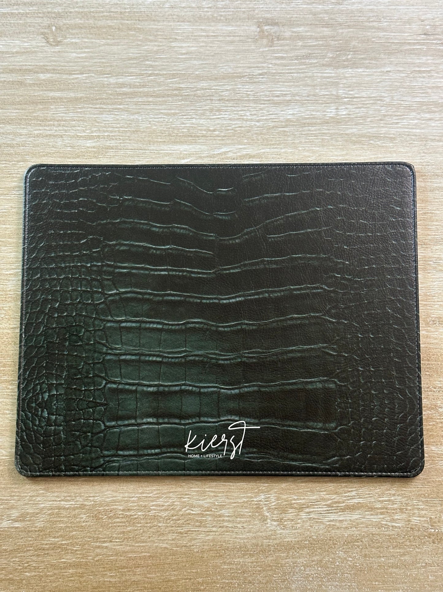 Emerald Crocodile Print Faux Leather Mouse Mat