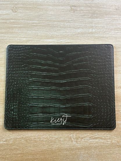 Emerald Crocodile Print Faux Leather Mouse Mat