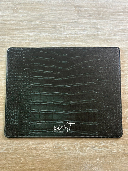 Emerald Crocodile Print Faux Leather Mouse Mat