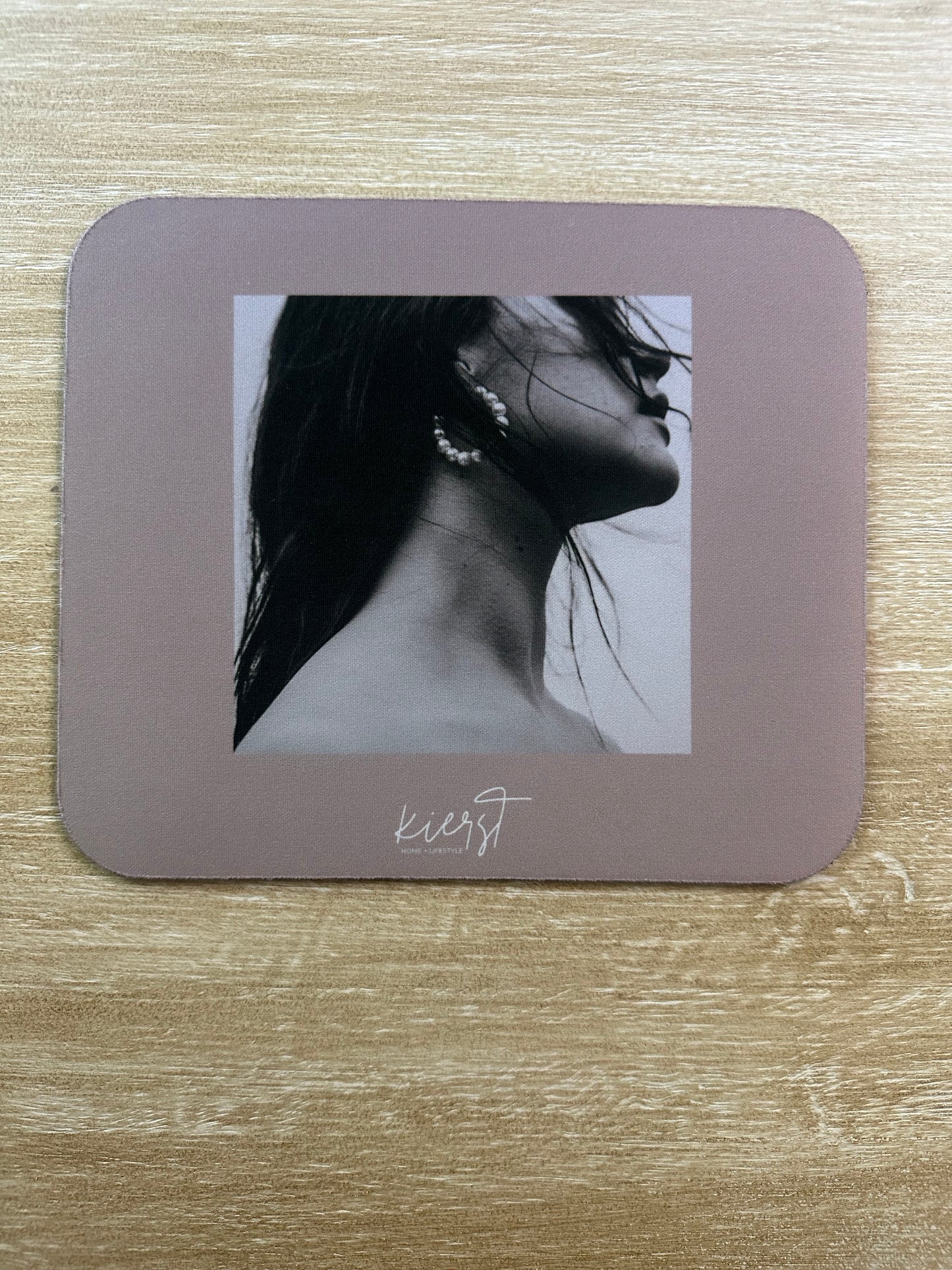 Black & White Fashion Portrait Mouse Pad