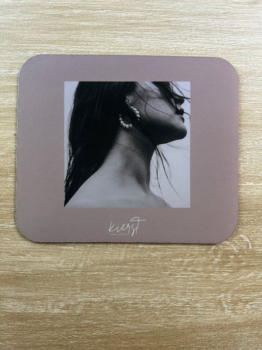 Black & White Fashion Portrait Mouse Pad
