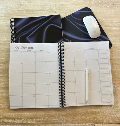 Navy Silk Print Notebook