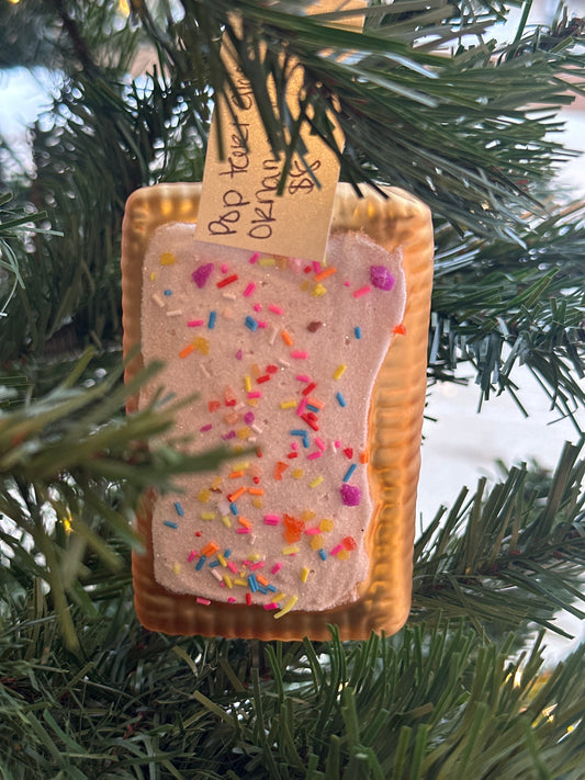 Pop tart glass ornament