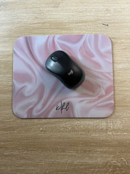 Pink Silk Print Mouse Pad