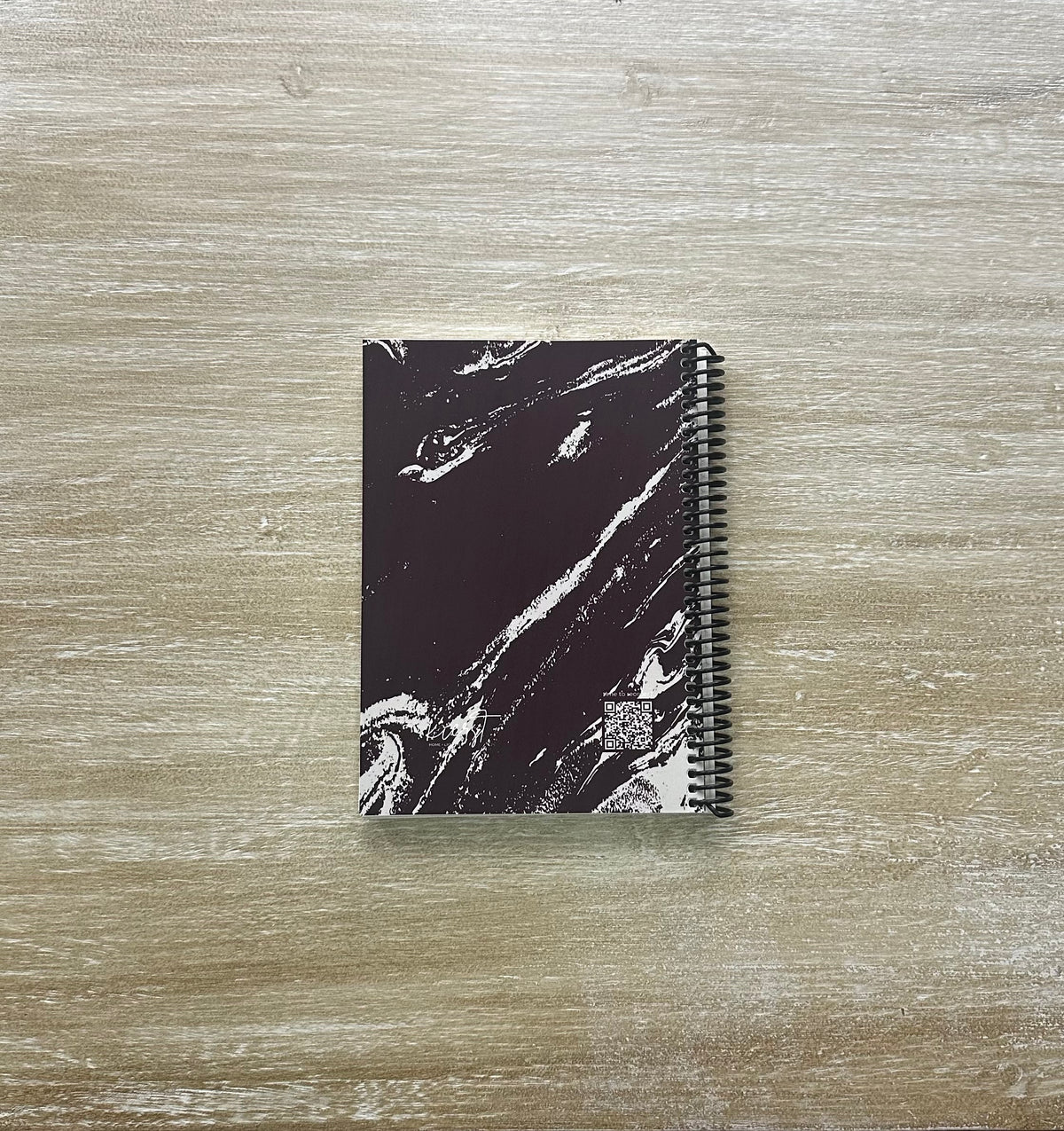 Cream Marble on Signature Velvet Noir Notebook