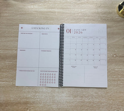 2026 Lifestyle Planner - Signature Pink and Velvet Noir Stripes