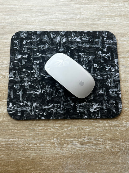 Grey Tweed Print Mouse Pad