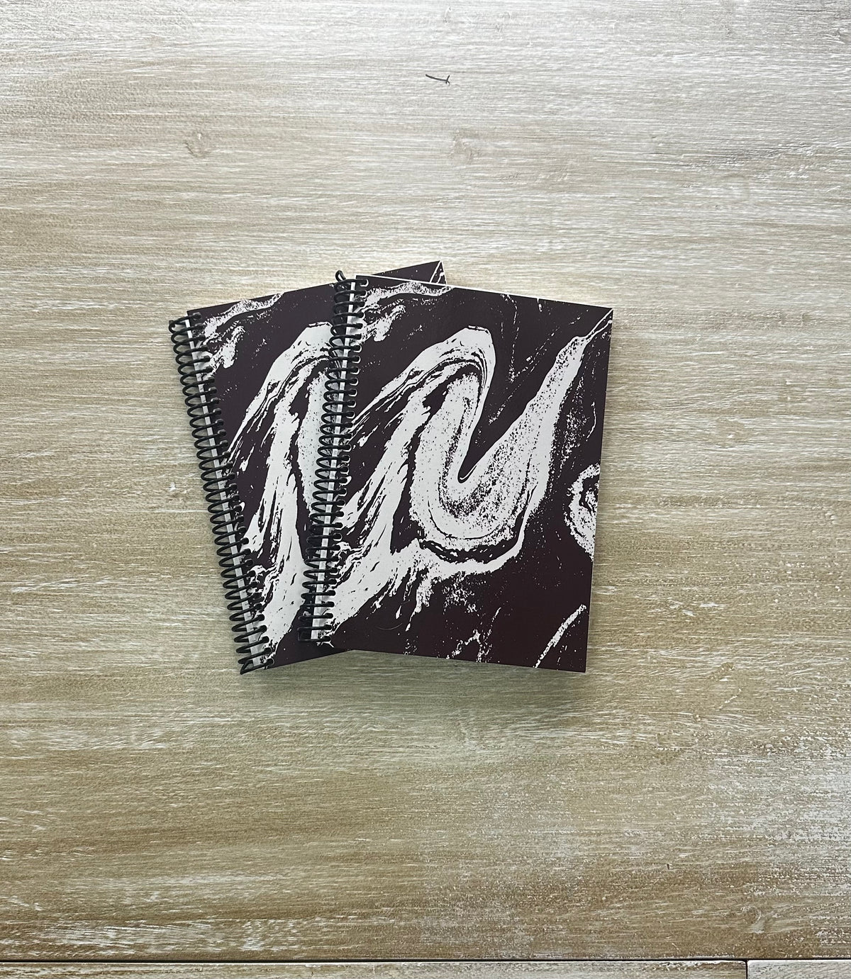 Cream Marble on Signature Velvet Noir Notebook
