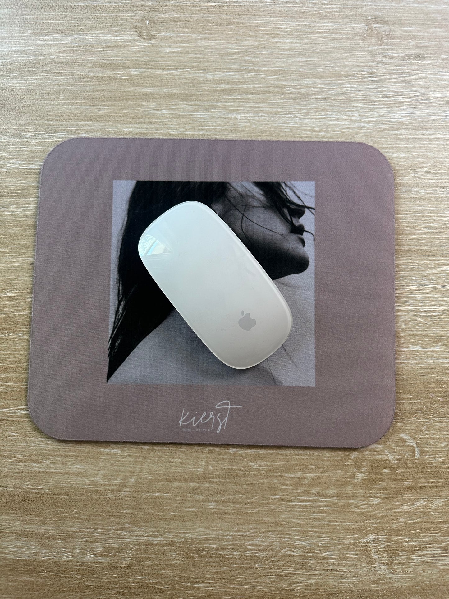 Black & White Fashion Portrait Mouse Pad