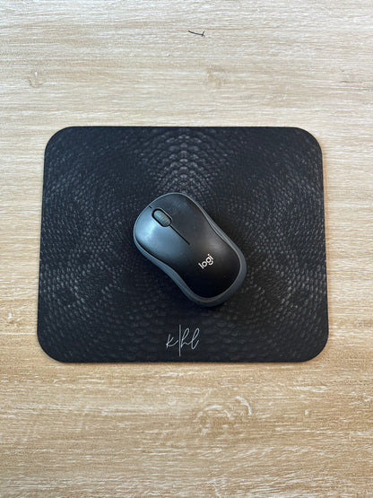 Black Snake Print Mouse Pad