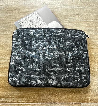 Grey Tweed Print Laptop Sleeve