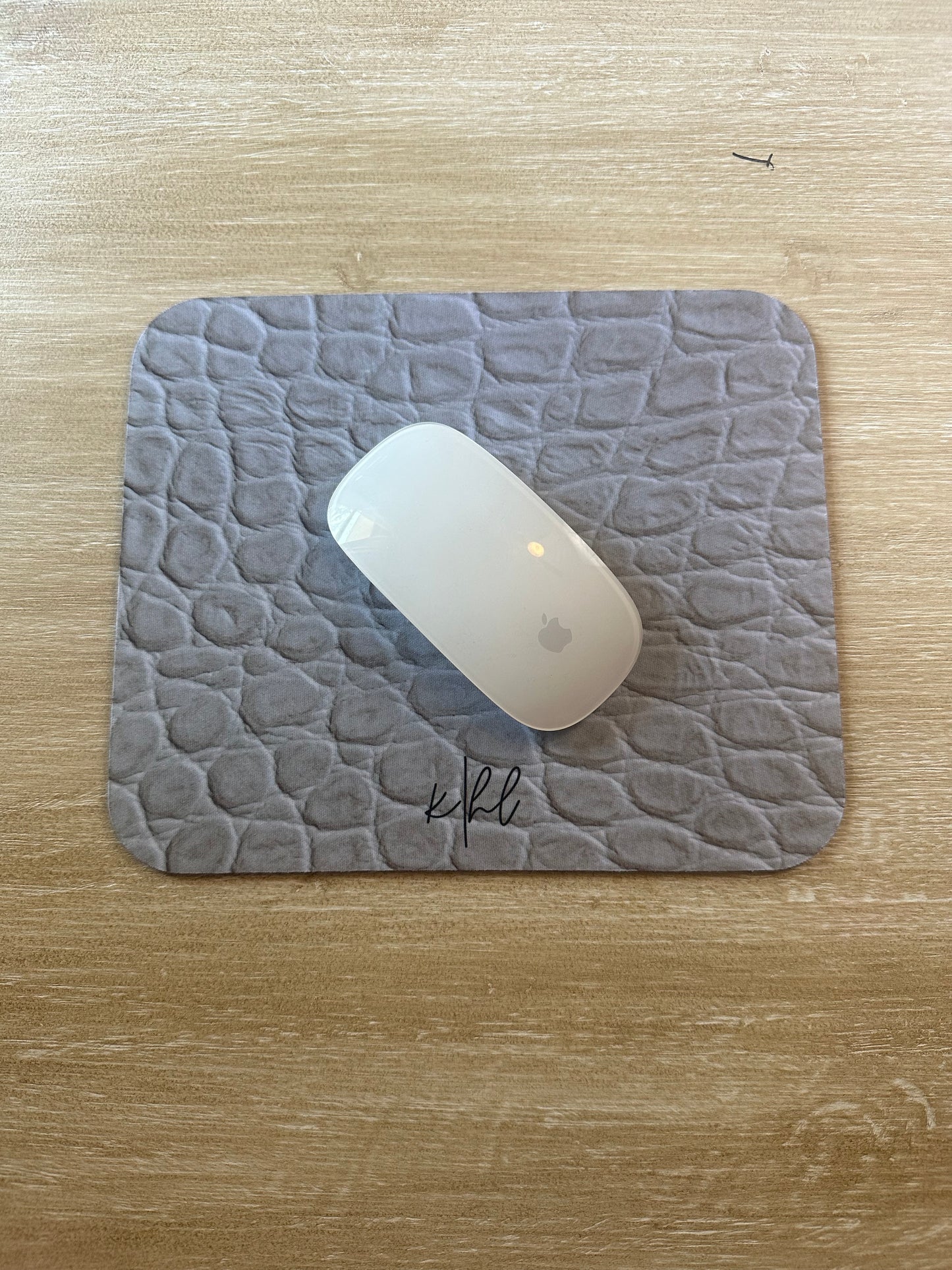 Cream Reptile Print Mouse Pad