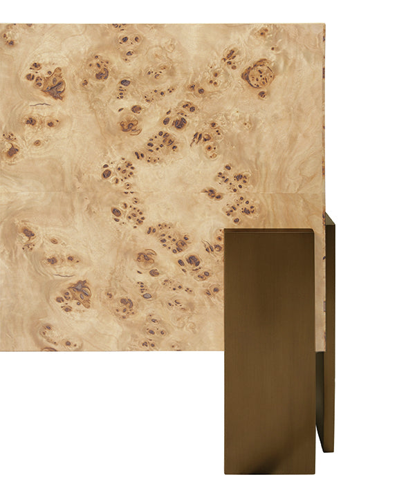 Enid Coffee Table in Burl Wood
