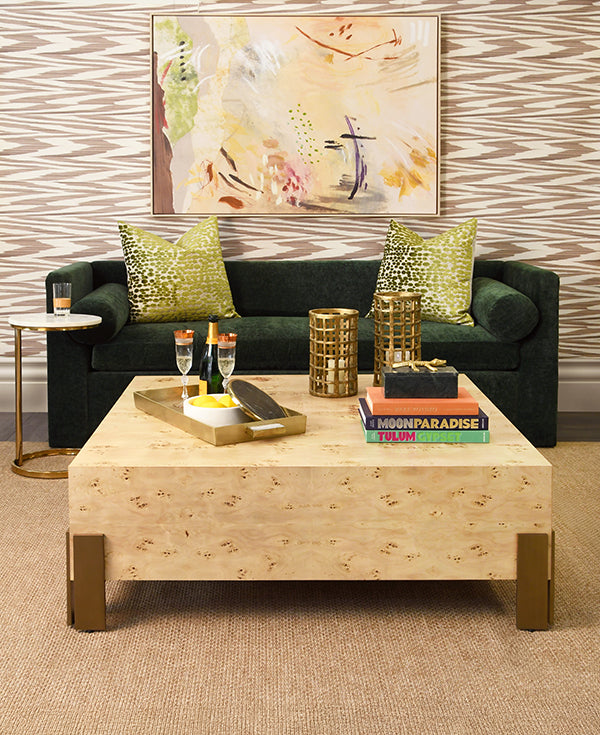 Enid Coffee Table in Burl Wood