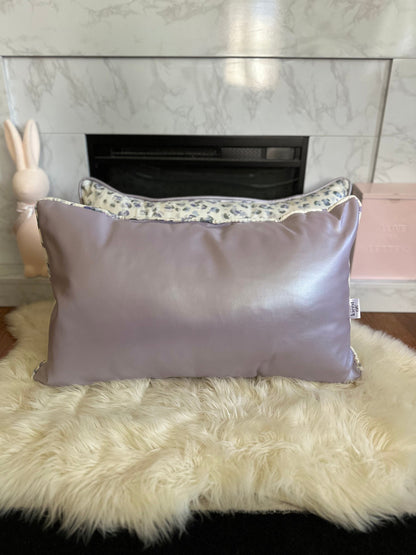 White and Purple Hues Leopard Throw Pillows