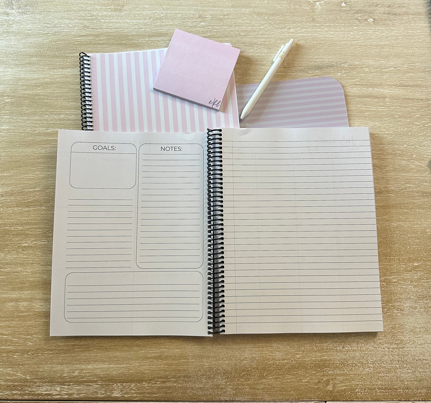 2026 - 2027 Signature Pink + Cream Striped Mid Year Lifestyle Planner
