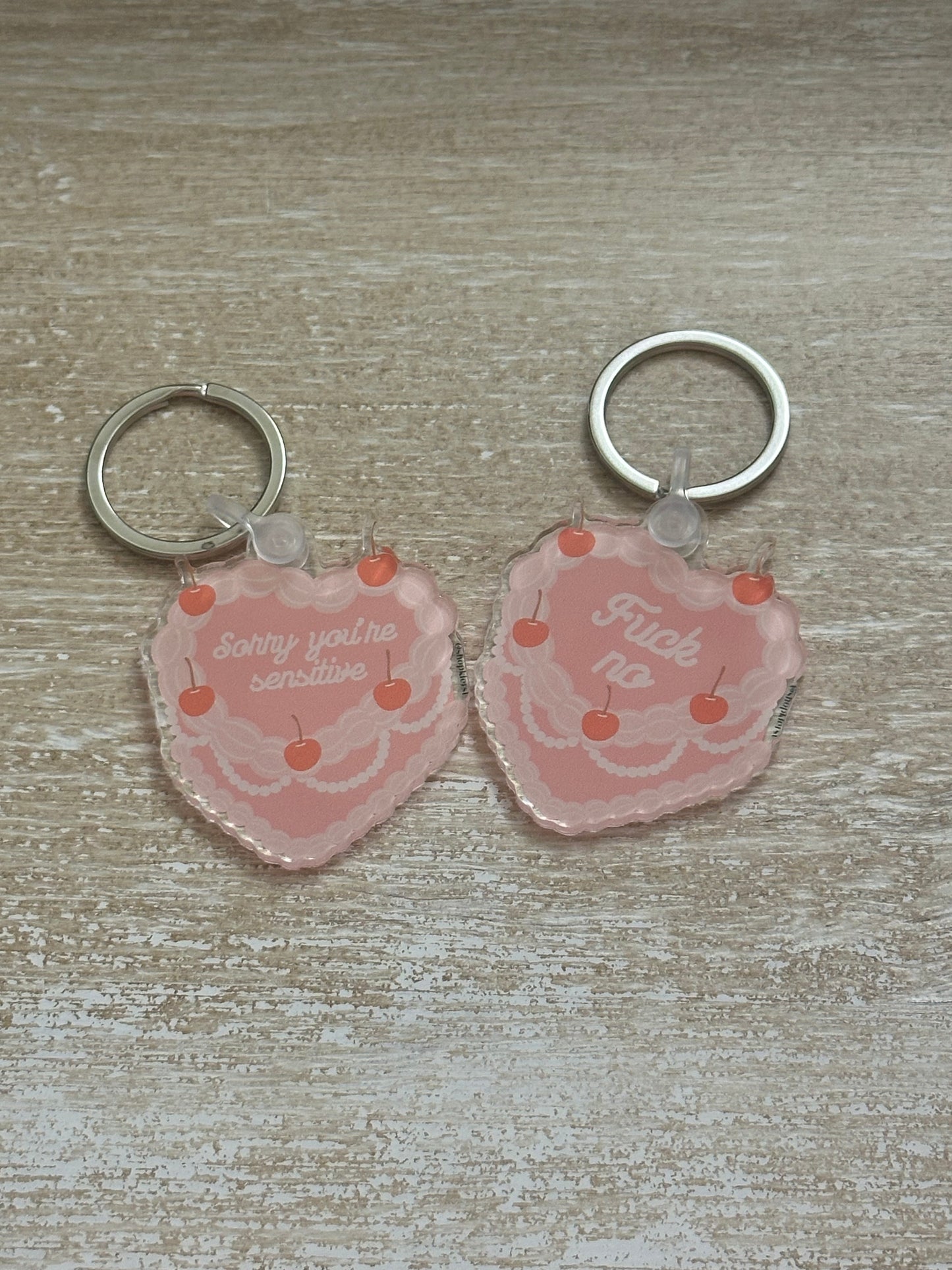 Sorry You’re Sensitive Cake Acrylic Keychain