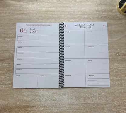 2026 Lifestyle Planner - Signature Pink and Velvet Noir Stripes