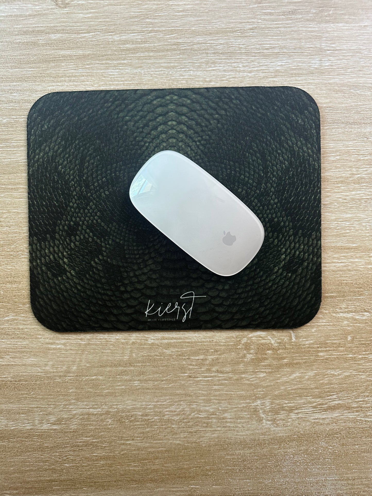 Deep Rich Green Snake Print Mouse Pad