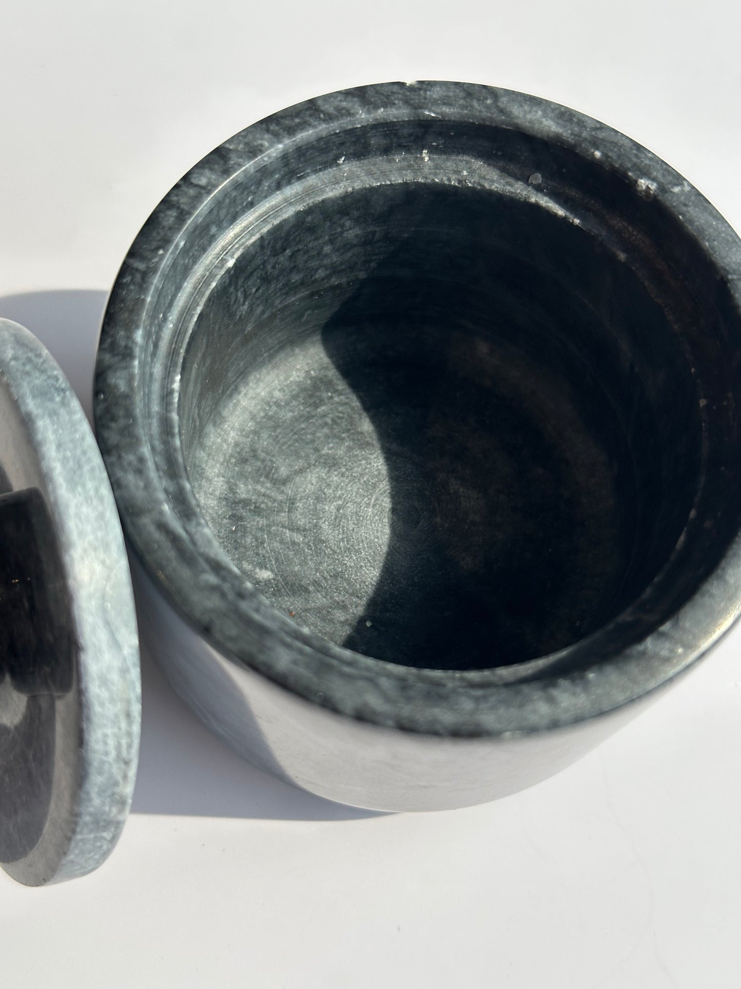 Marble Spice Cellar with Lid | Luxe Kitchen Storage in White and Grey or Black Marble