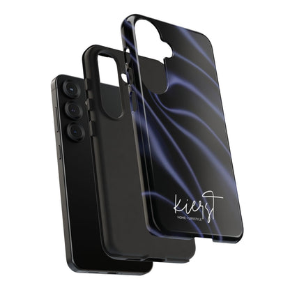Navy Silk Print Samsung Galaxy Phone Case