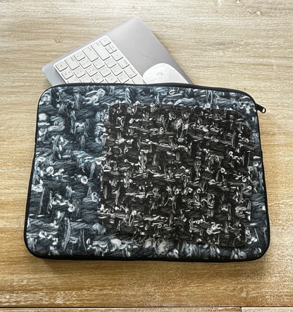 Grey Tweed Print Laptop Sleeve