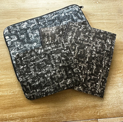 Grey Tweed Print Laptop Sleeve