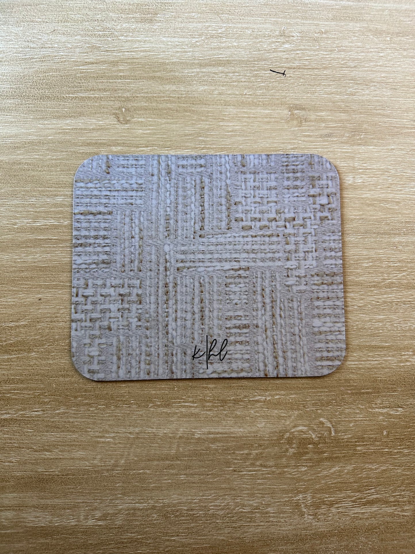 Cream + Gold Tweed Print Mouse Pad