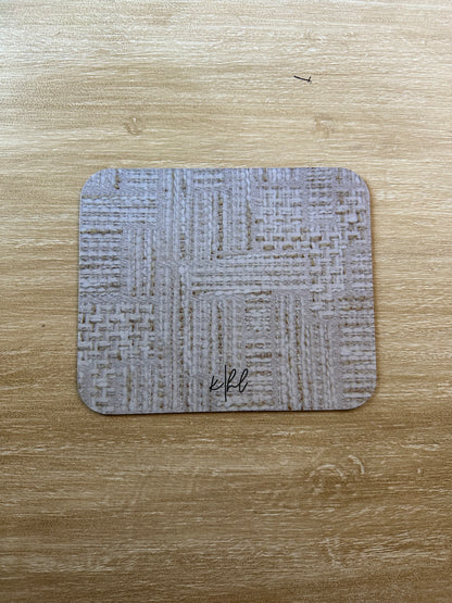 Cream + Gold Tweed Print Mouse Pad