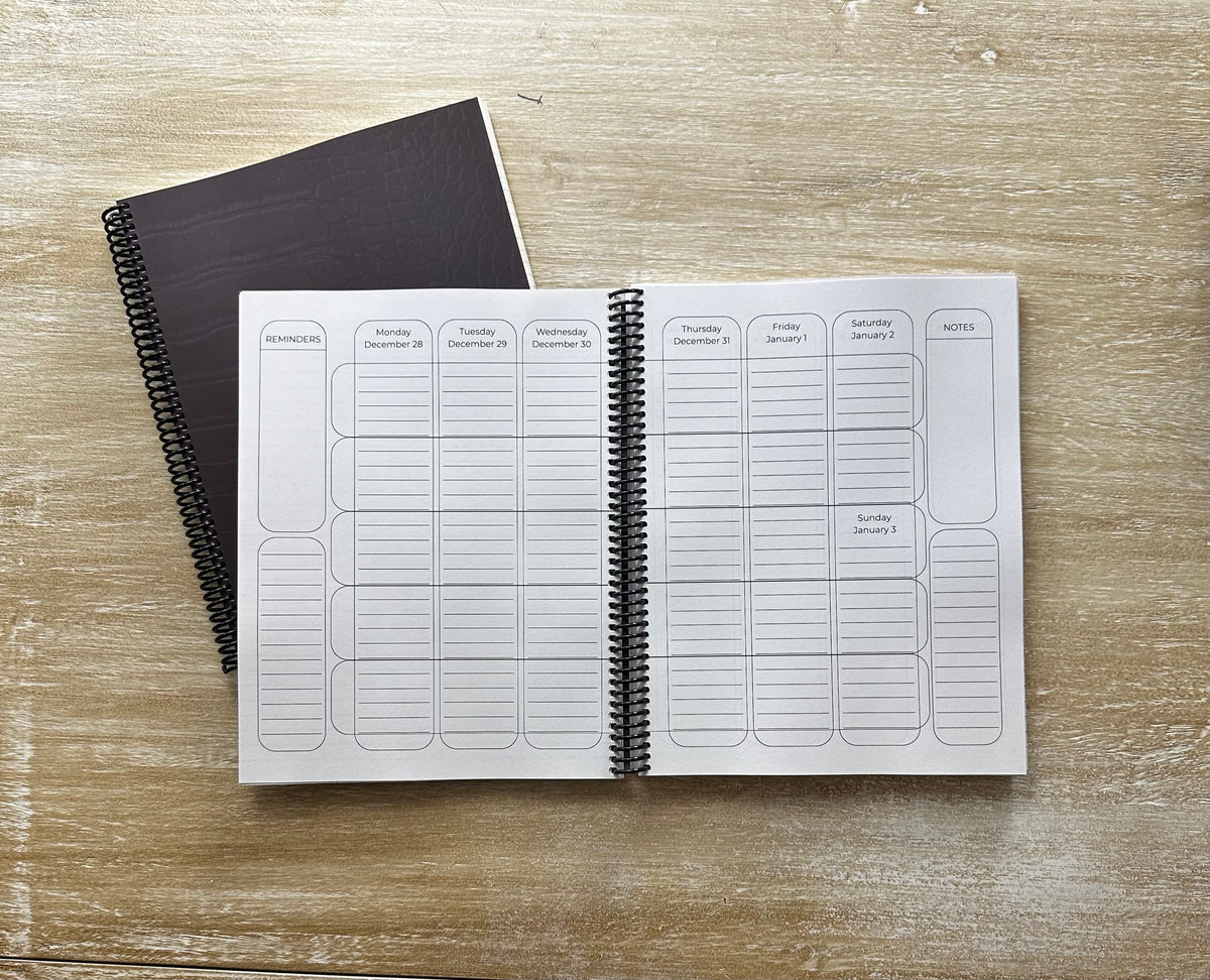2027 Signature Velvet Noir Crocodile Lifestyle Planner