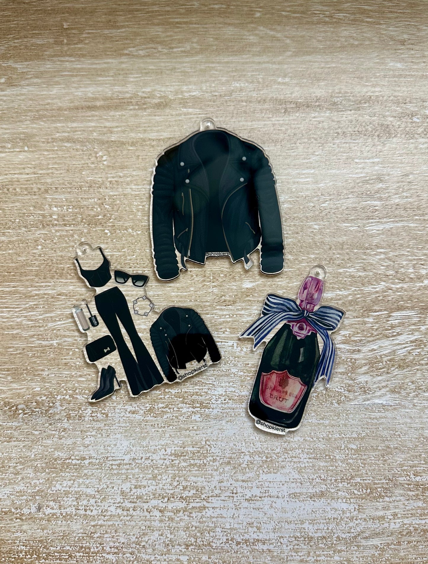 Black Leather Moto Jacket Ornament