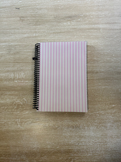 Signature Pink + Cream Striped Notebook