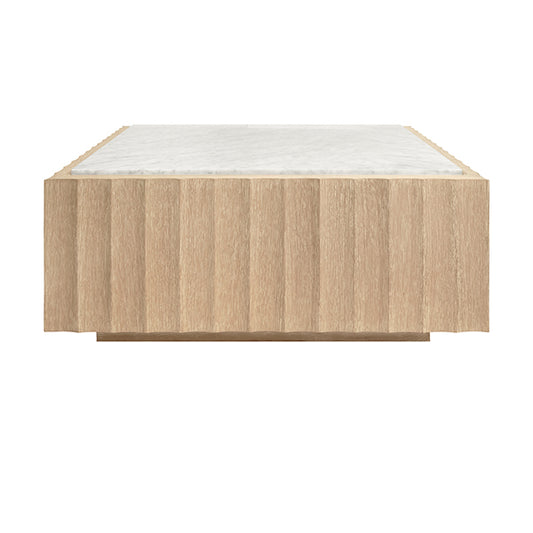 Granger Coffee Table in Cerused Oak & White Carrara Marble