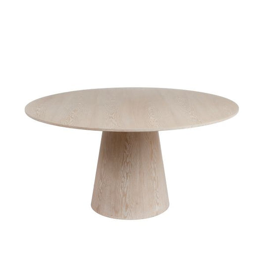 Hamilton Round Dining Table in Cerused Oak