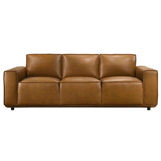 Hanky Genuine Tan Leather Sofa