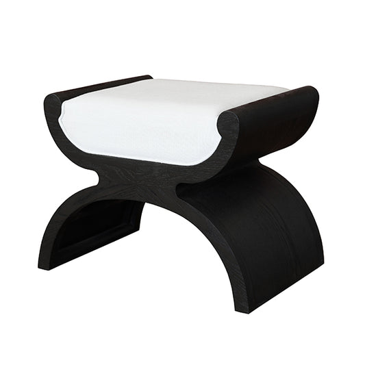 Janna Stool in Espresso Oak & White Linen