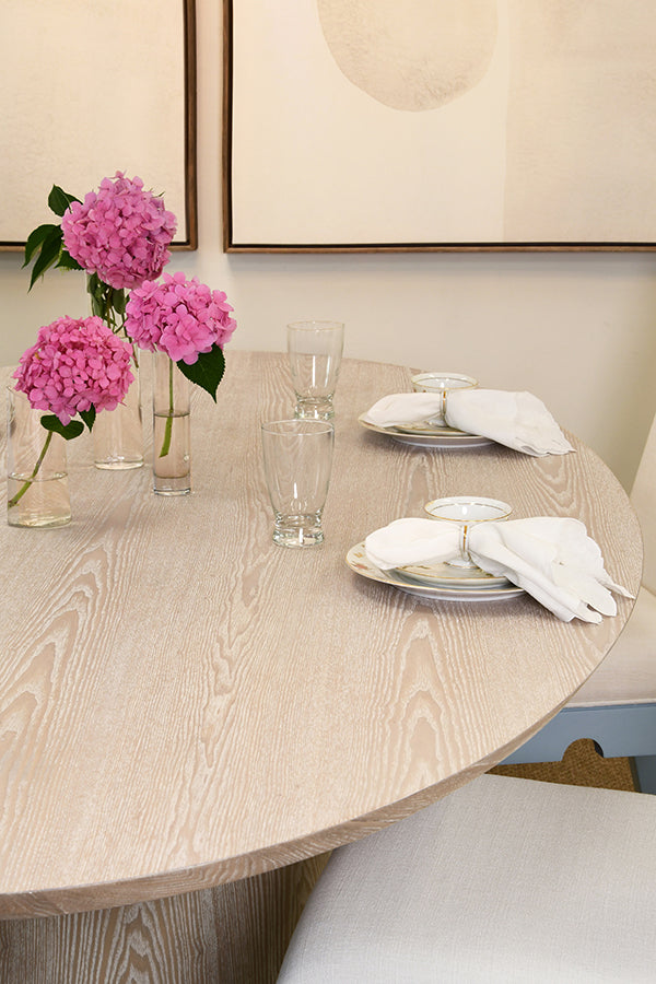 Jefferson Oval Dining Table in Light Cerused Oak